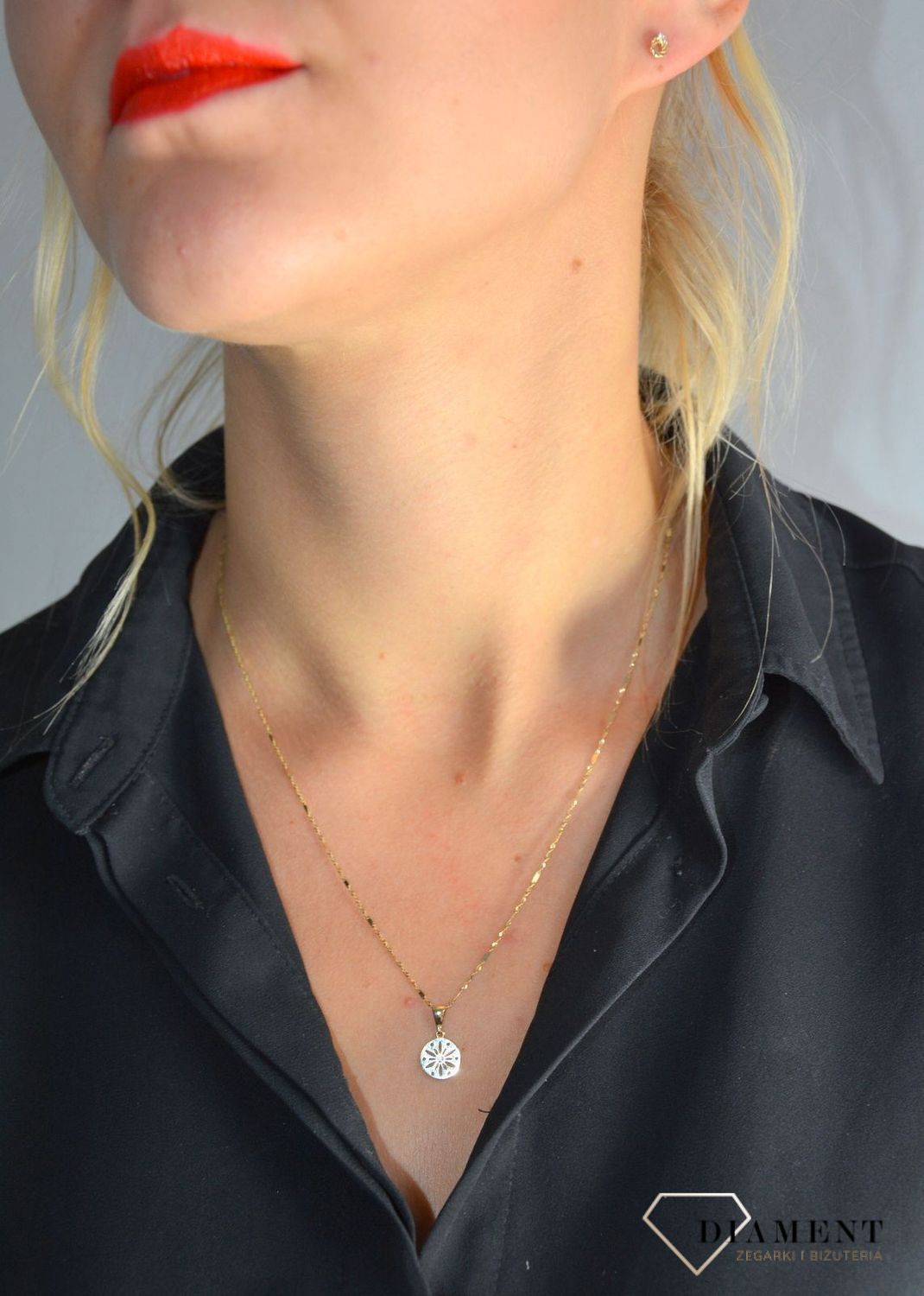 Złoty łańcuszek 585 singapurka z blaszkami 1 mm DIA-LAN-1149-585 1mm.jpg